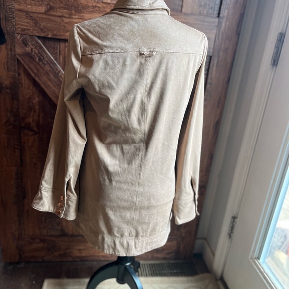 Free people Nwot tan suede button up collared shirt dress size‎ small - Picture 4 of 8